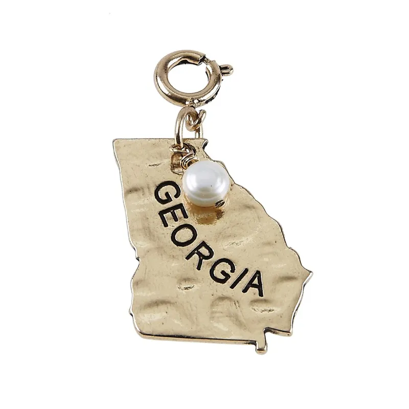 Antique Gold Hammered Georgia State Charm sold by Charming Charlie