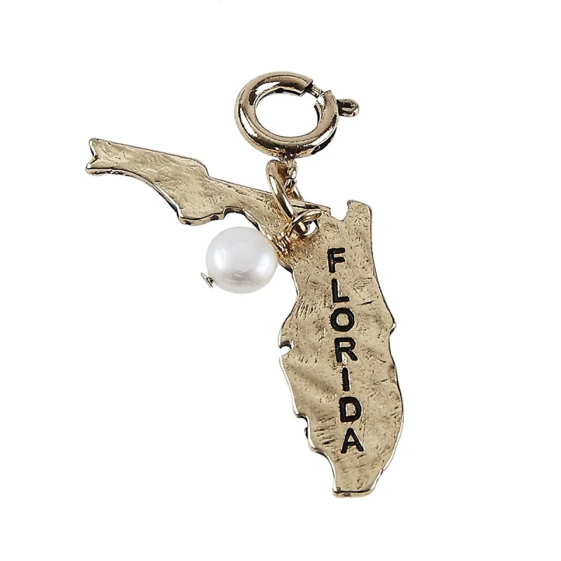 Antique Gold Hammered Florida State Charm sold by Charming Charlie