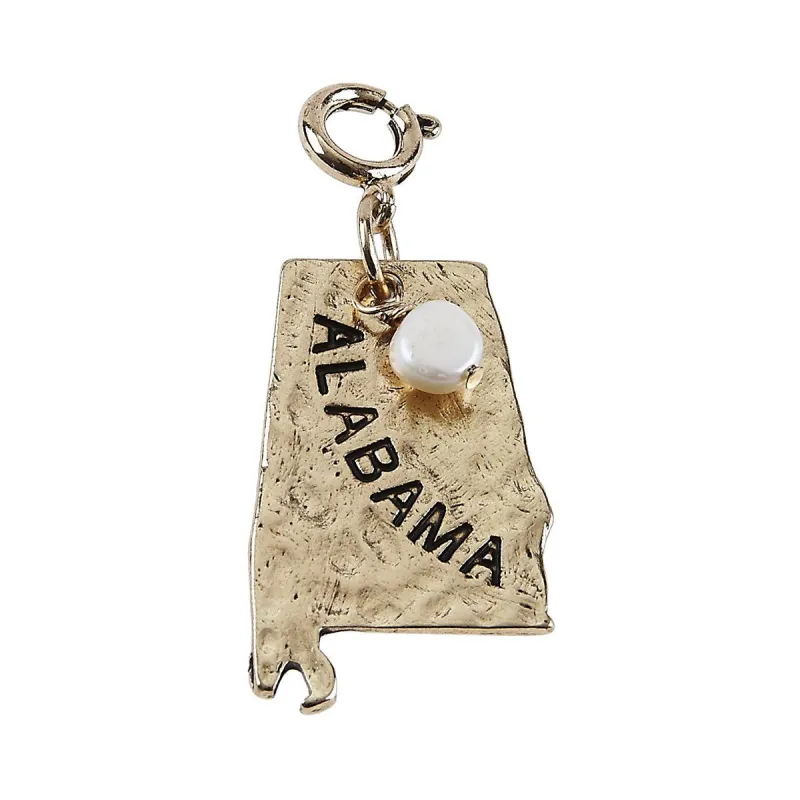Antique Gold Hammered Alabama State Charm sold by Charming Charlie