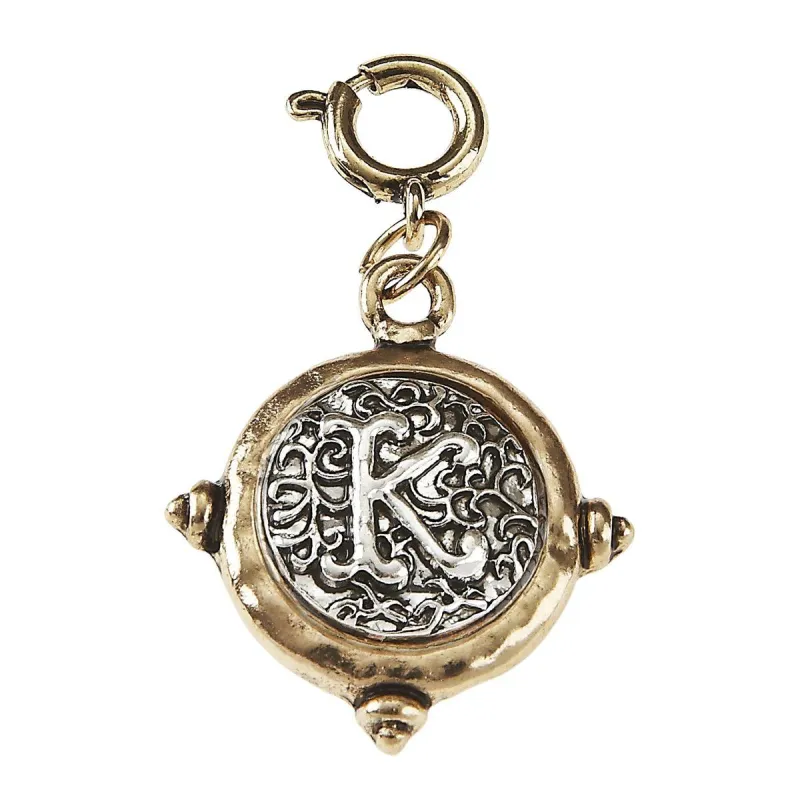 Antique Gold K Initial Charm sold by Charming Charlie