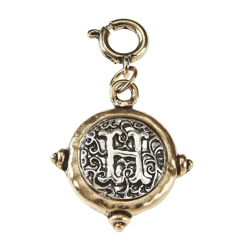 Antique Gold H Initial Charm sold by Charming Charlie