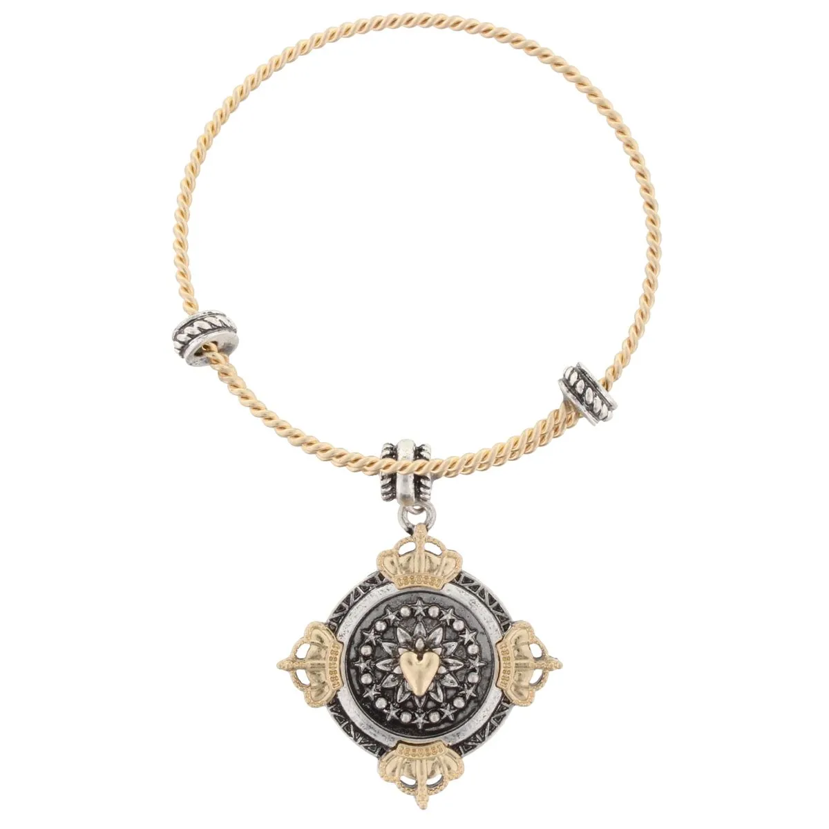 Gold Bangle Bracelet with "Trust in the Lord, Prov. 3:5-6" Double Sided Charm sold by Charming Charlie