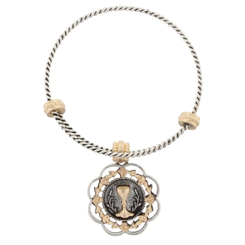 Silver Bangle Bracelet with "John 3:16" Double Sided Charm sold by Charming Charlie