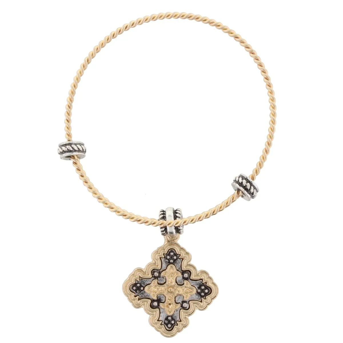 Gold Bangle Bracelet with " I Will Trust in You, Psalm 56:3" Double Sided Charm sold by Charming Charlie