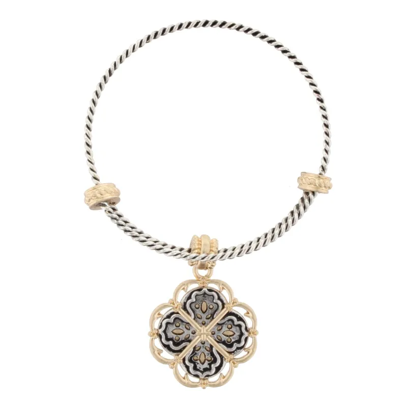 Silver Bangle Bracelet with " You Are The Light Of The World" Double Sided Charm sold by Charming Charlie