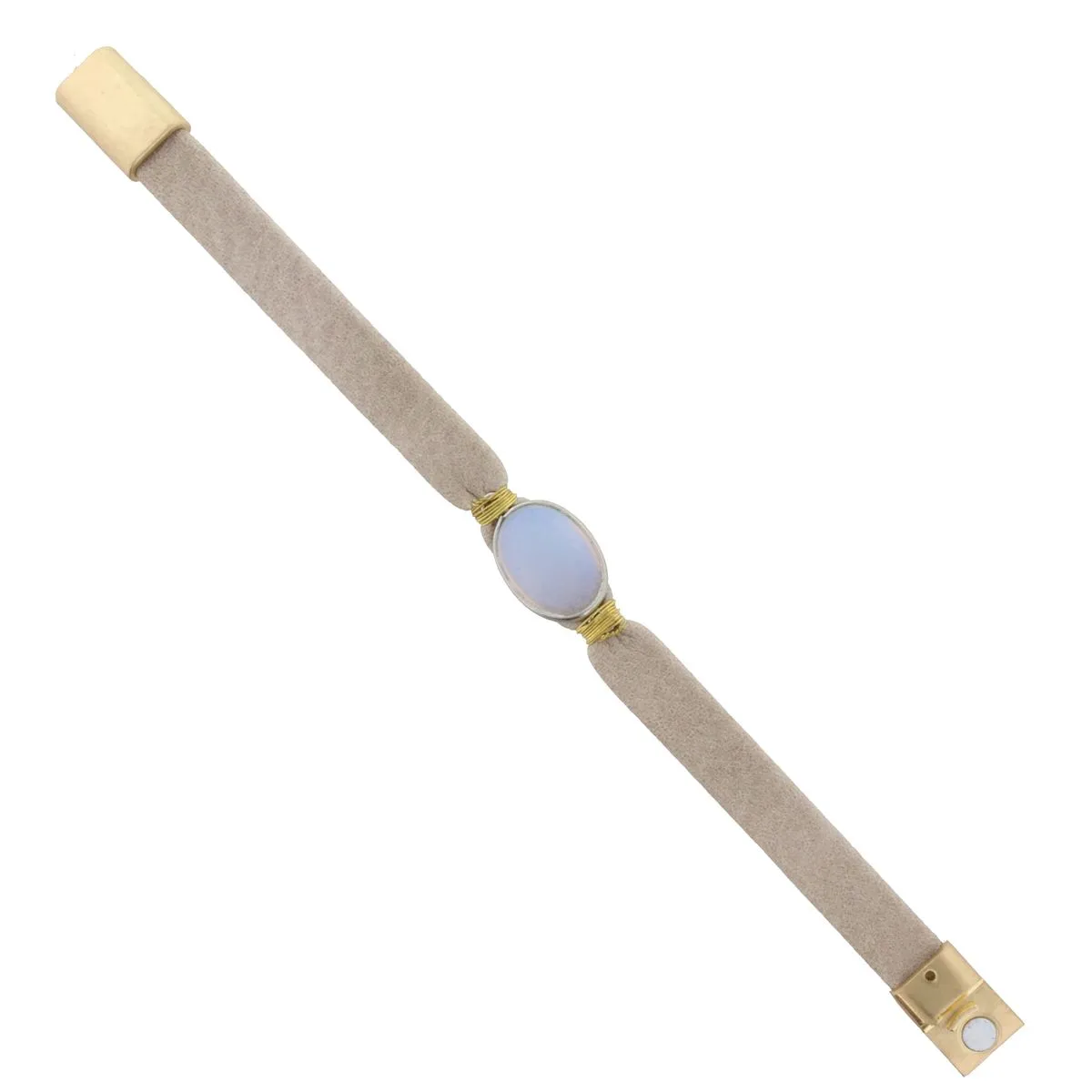 Light Taupe Leather Bracelet with Opal sold by Charming Charlie