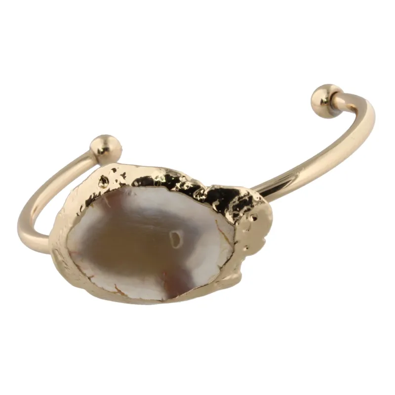 Natural Agate Slice Cuff Bracelet sold by Charming Charlie