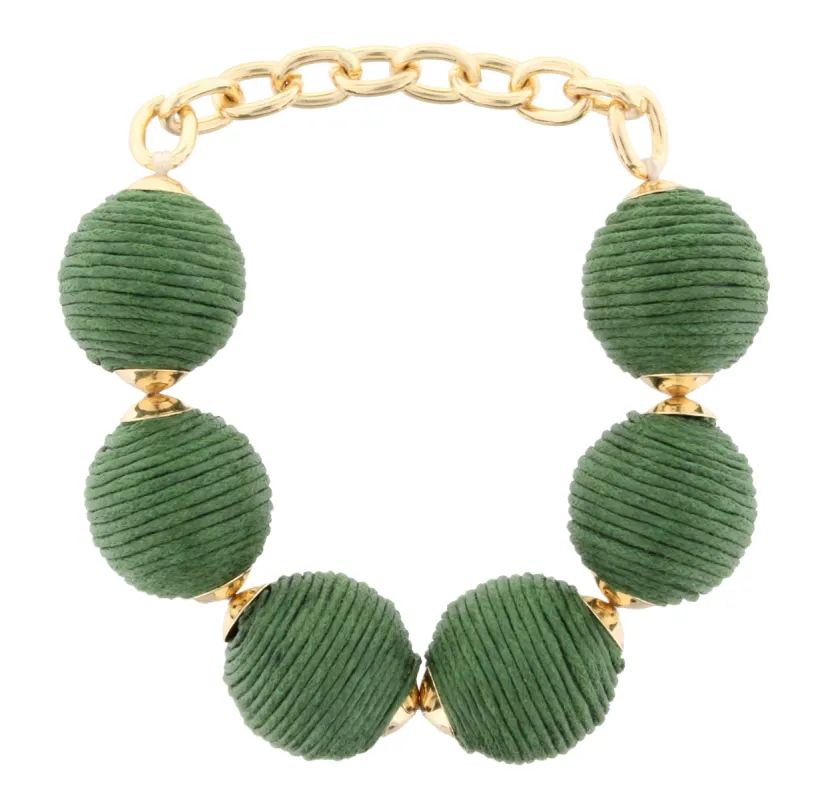 Olive Threaded Ball Bracelet sold by Charming Charlie