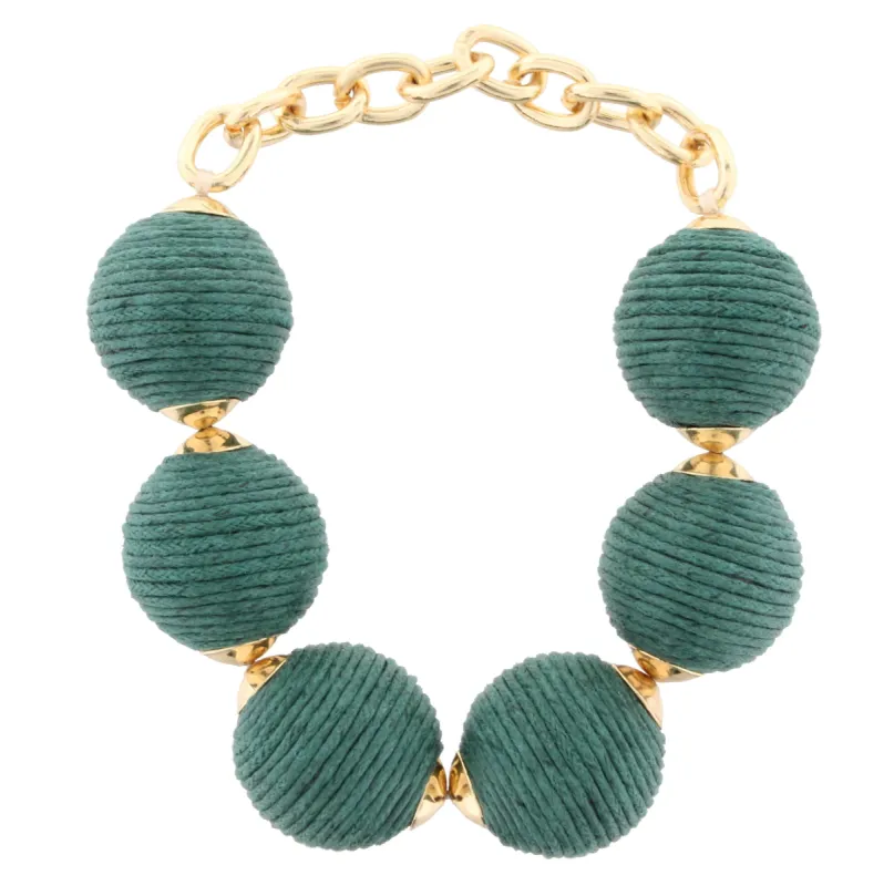 Hunter Green Threaded Ball Bracelet sold by Charming Charlie