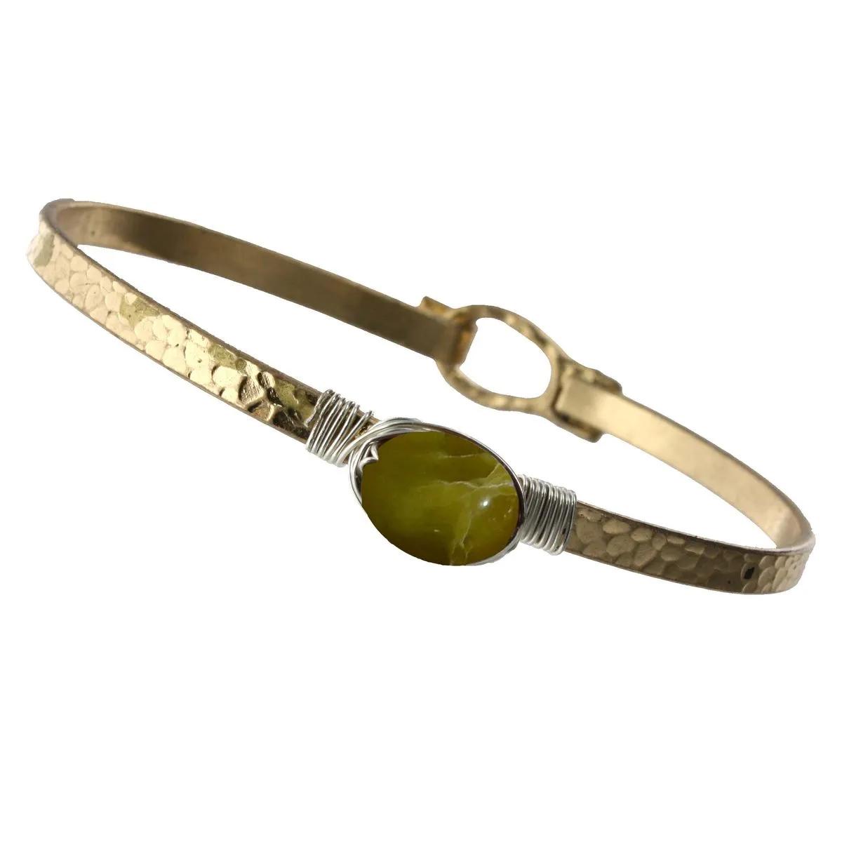 Single Stone Olive Jade Bracelet sold by Charming Charlie