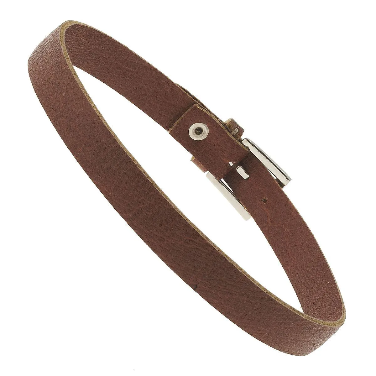 Light Brown Leather and Antique Silver Buckle Bracelet sold by Charming Charlie