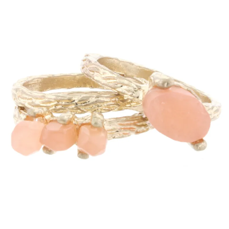 Peach Triple Band Druzy Ring sold by Charming Charlie