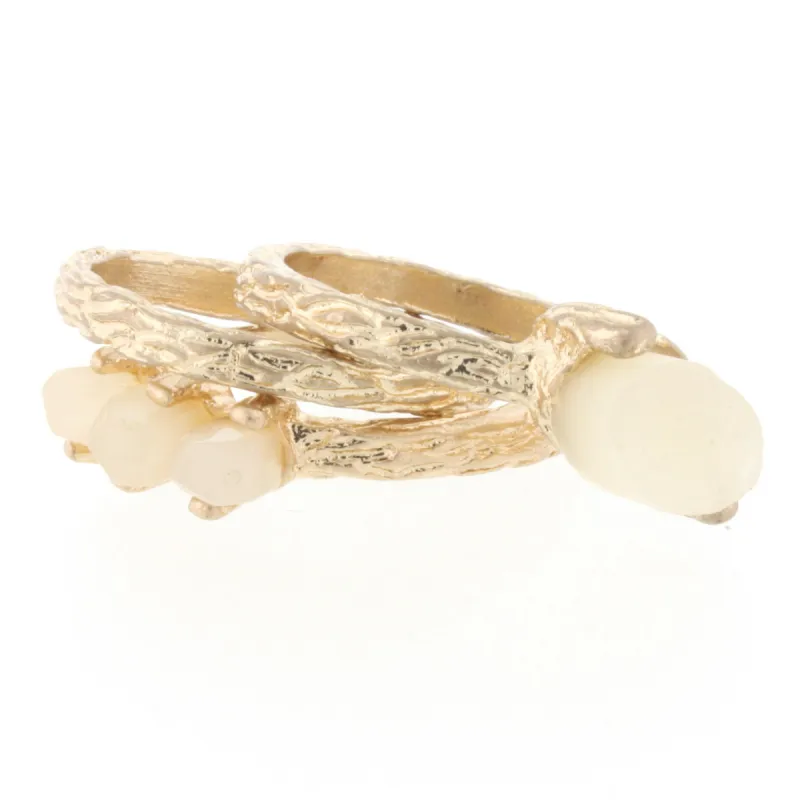 White Triple Band Druzy Ring sold by Charming Charlie