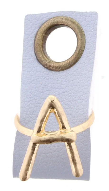 A Initial Adjustable Ring sold by Charming Charlie