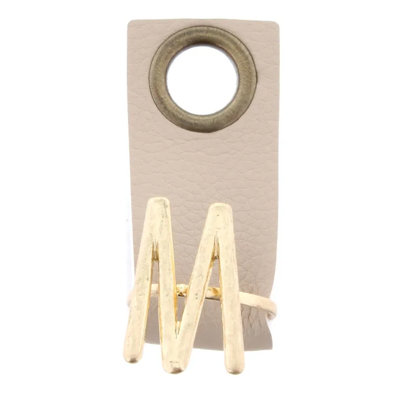 M Initial Adjustable Ring sold by Charming Charlie