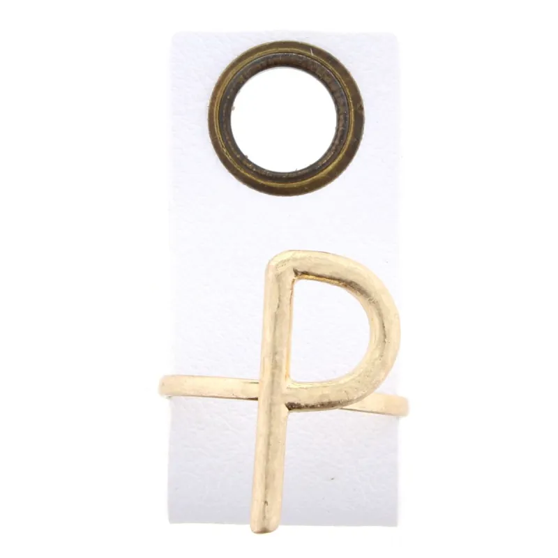 P Initial Adjustable Ring sold by Charming Charlie
