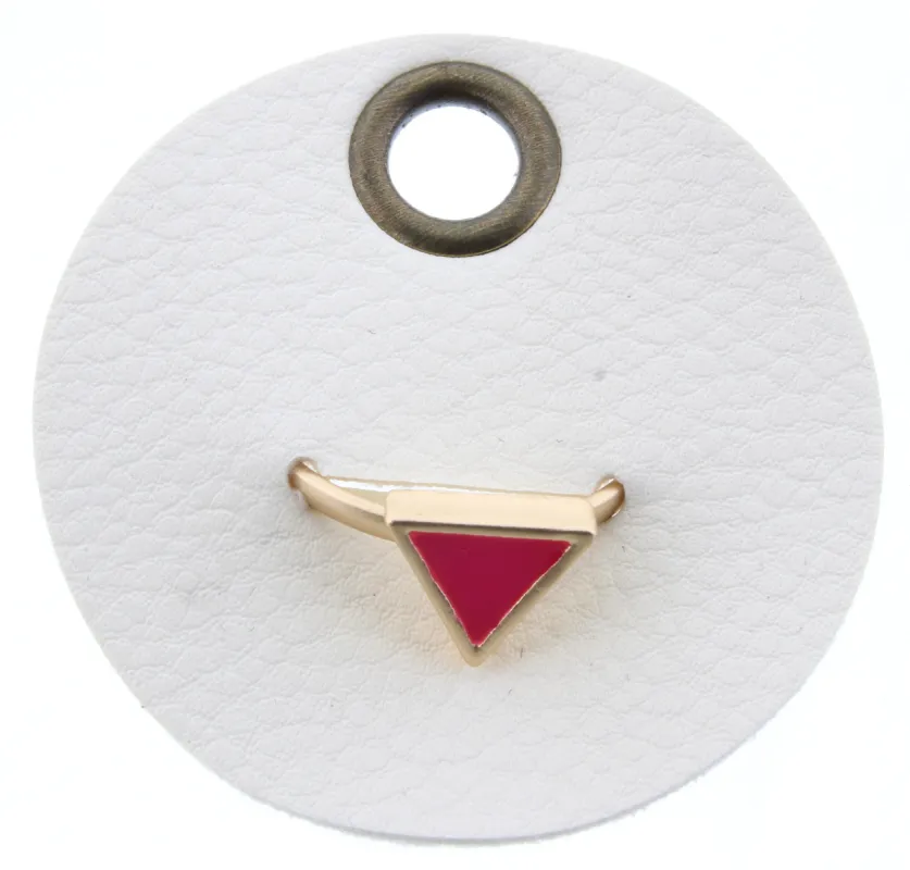 Hot Pink Triangle Adjustable Gold Ring sold by Charming Charlie