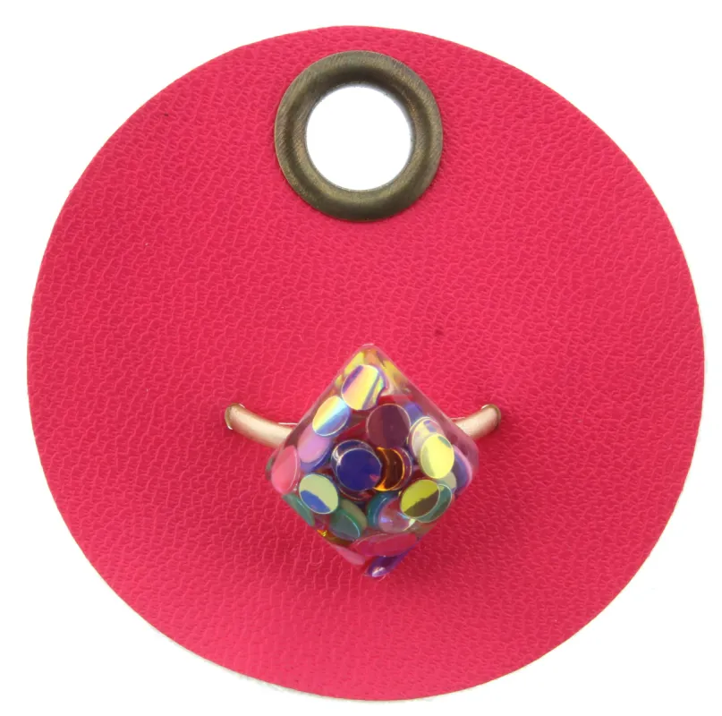 Multi Color Confetti Diamond Adjustable Gold Ring sold by Charming Charlie