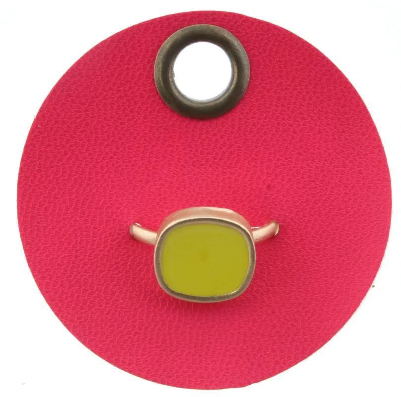 Yellow Rounded Square Adjustbale Gold Ring sold by Charming Charlie