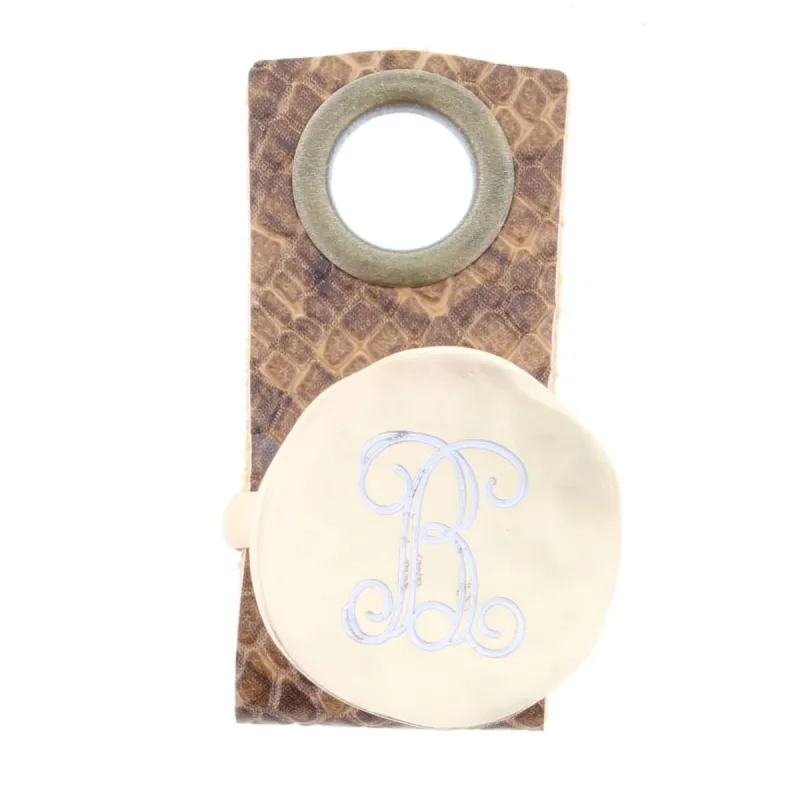 "B" Engraved Initial Gold Disk Adjustable Ring sold by Charming Charlie