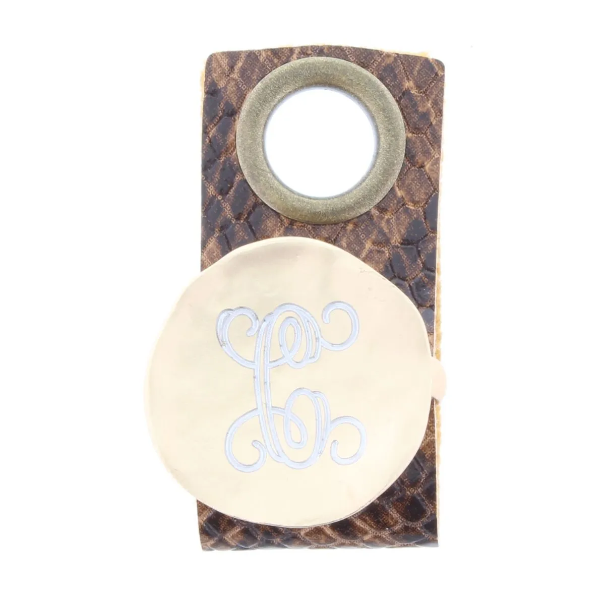 "C" Engraved Initial Gold Disk Adjustable Ring sold by Charming Charlie