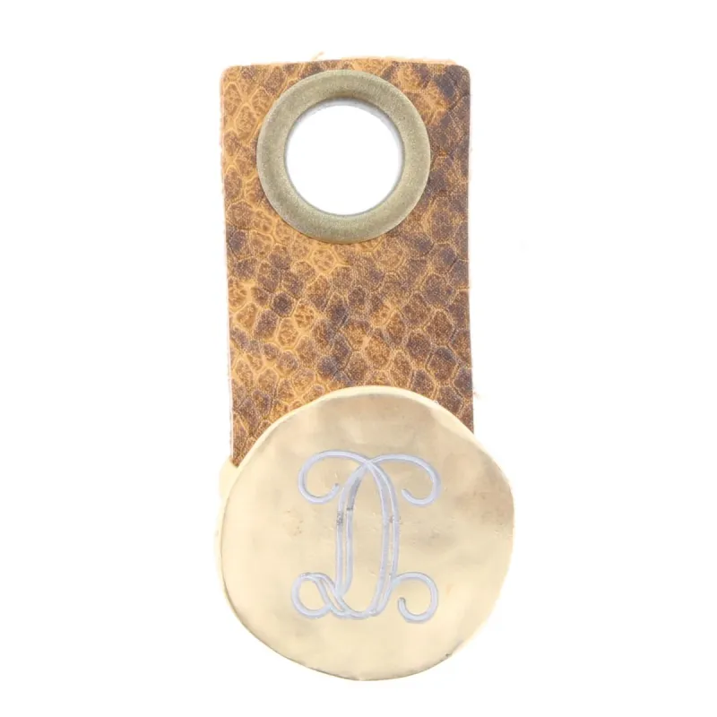"D" Engraved Initial Gold Disk Adjustable Ring sold by Charming Charlie