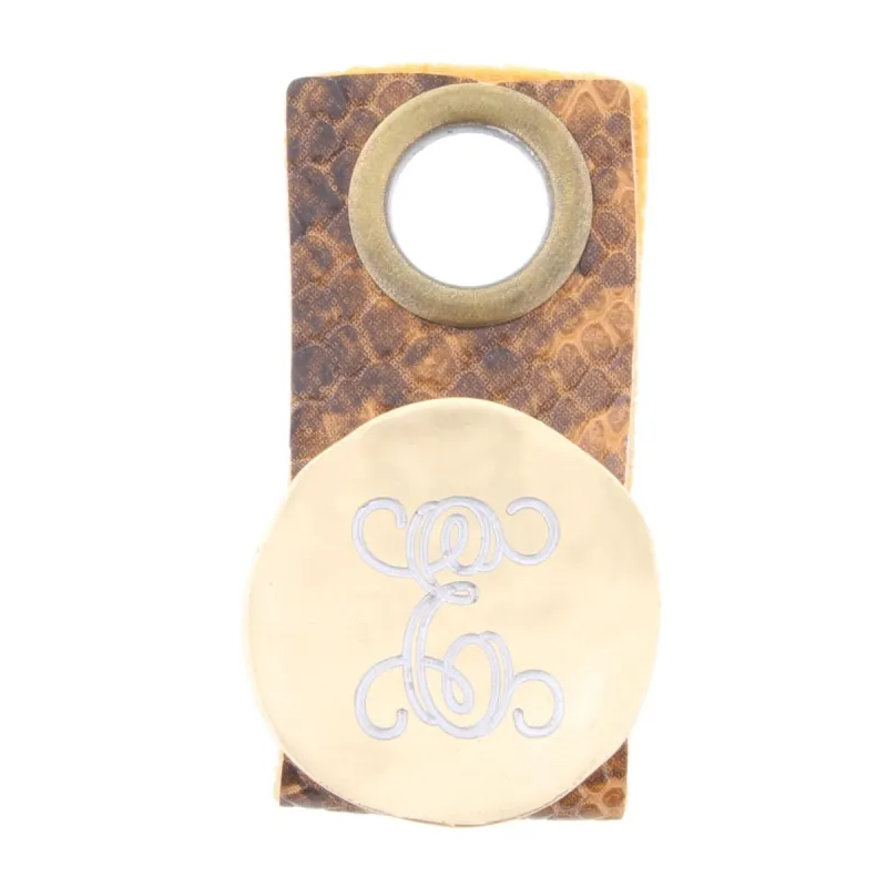 "E" Engraved Initial Gold Disk Adjustable Ring sold by Charming Charlie