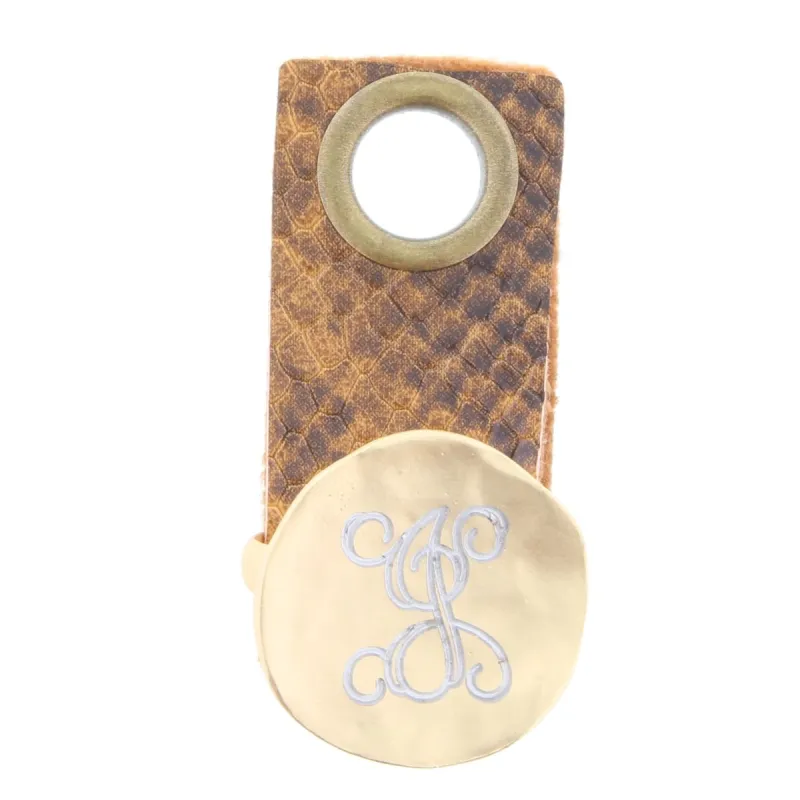 "J" Engraved Initial Gold Disk Adjustable Ring sold by Charming Charlie