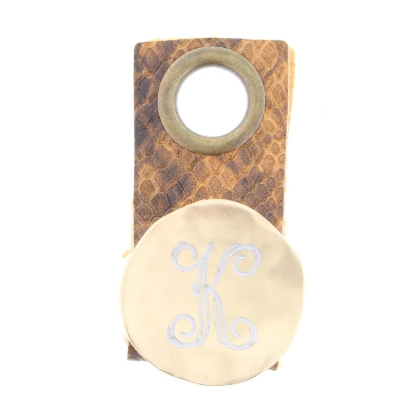 "K" Engraved Initial Gold Disk Adjustable Ring sold by Charming Charlie