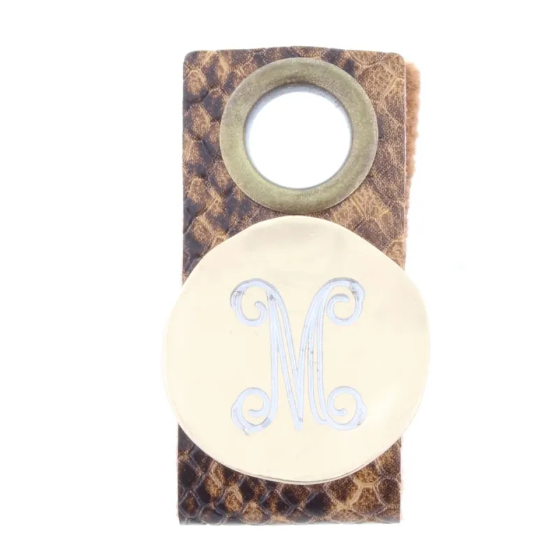 "M" Engraved Initial Gold Disk Adjustable Ring sold by Charming Charlie