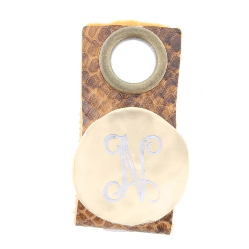 "N" Engraved Initial Gold Disk Adjustable Ring sold by Charming Charlie