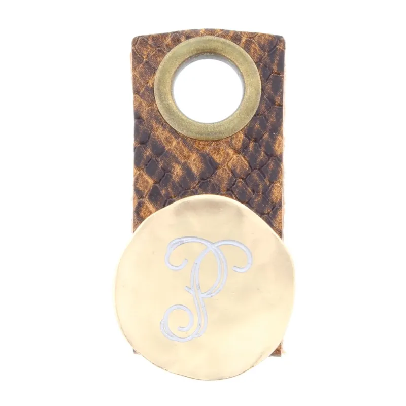 "P" Engraved Initial Gold Disk Adjustable Ring sold by Charming Charlie