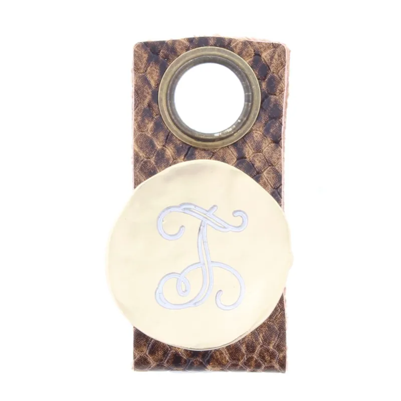 "T" Engraved Initial Gold Disk Adjustable Ring sold by Charming Charlie