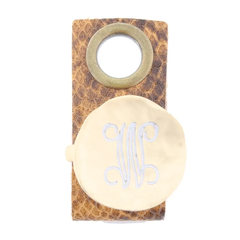 "W" Engraved Initial Gold Disk Adjustable Ring sold by Charming Charlie