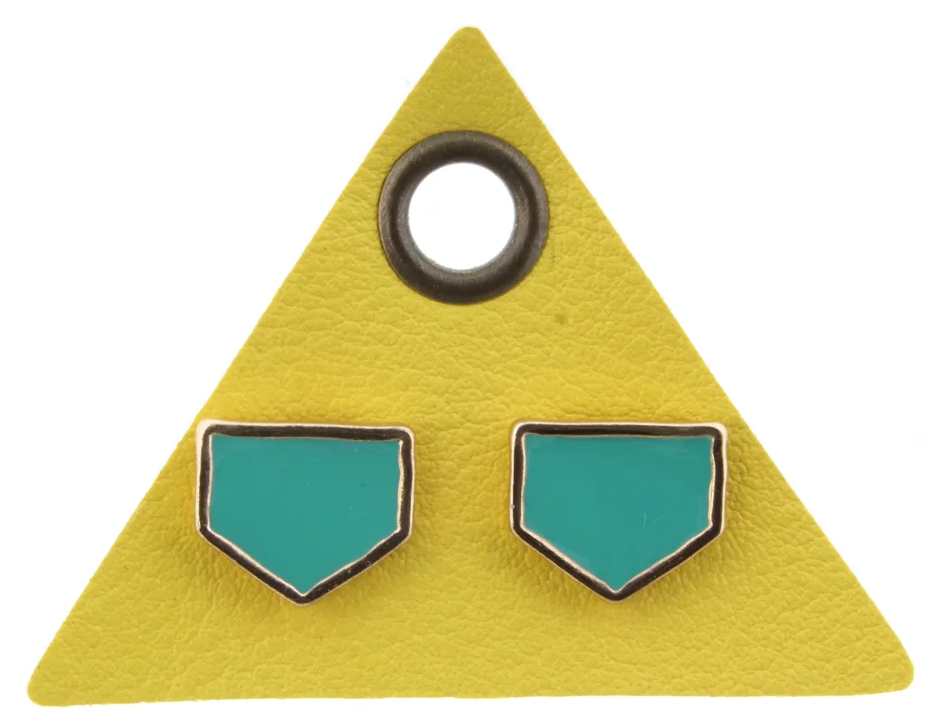 Teal Pentagon Stud Earring sold by Charming Charlie