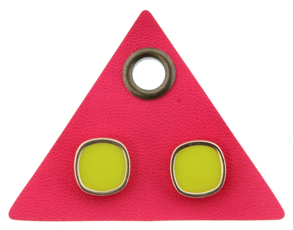 Yellow Rounded Square Stud Earring sold by Charming Charlie