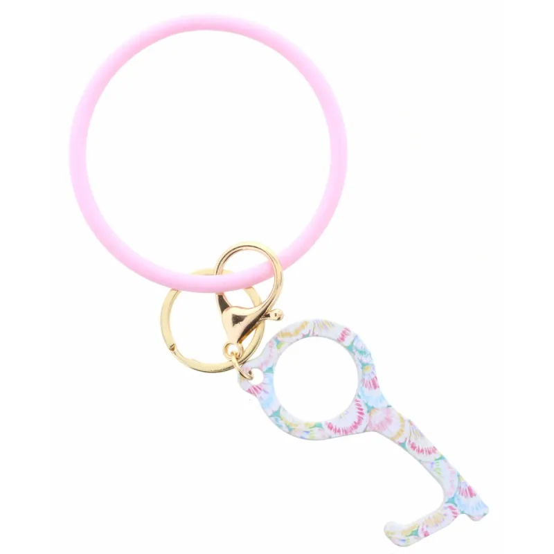Soft Pink with Seashell Print Touchless Key Keychain sold by Charming Charlie