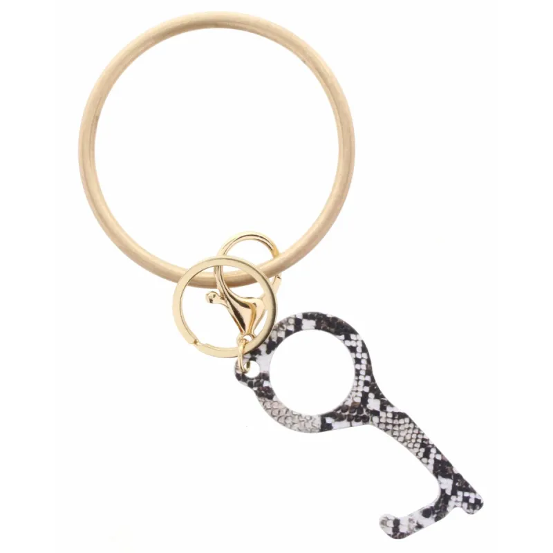 Gold Bangle with Snakeskin Touchless Key Keychain sold by Charming Charlie