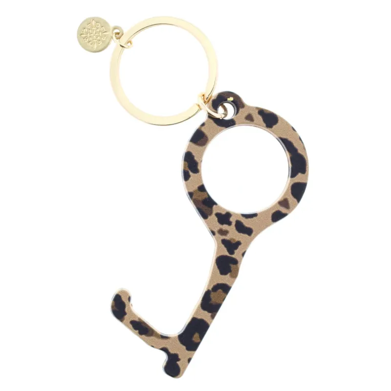 Brown Leopard Touchless Key Keychain sold by Charming Charlie