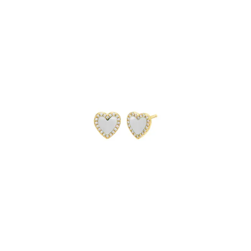 Colored Stone Pavé Heart Stud Earring sold by Charming Charlie