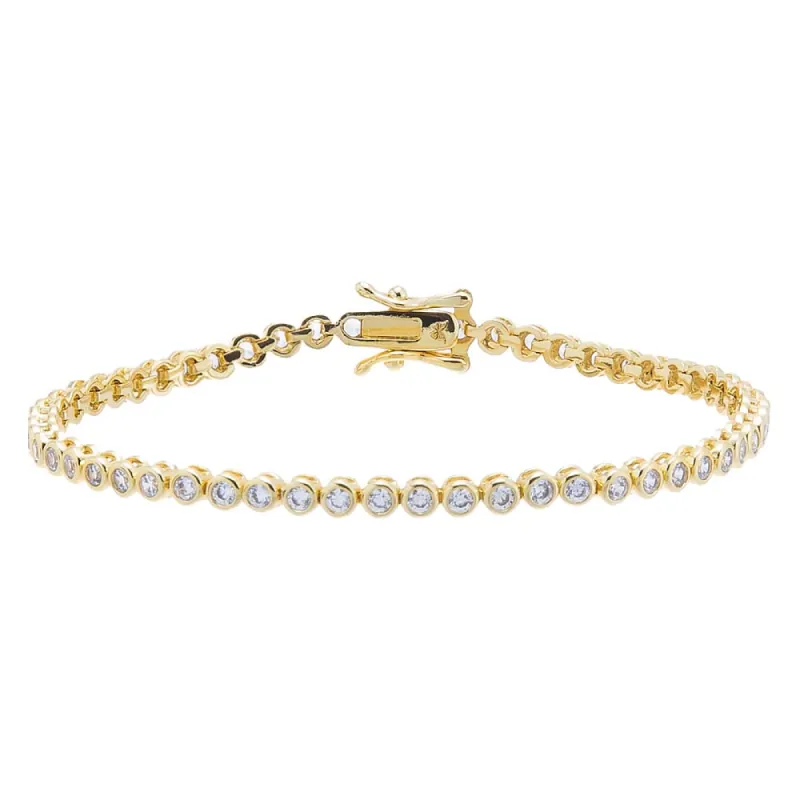 Bezel Tennis Bracelet sold by Charming Charlie