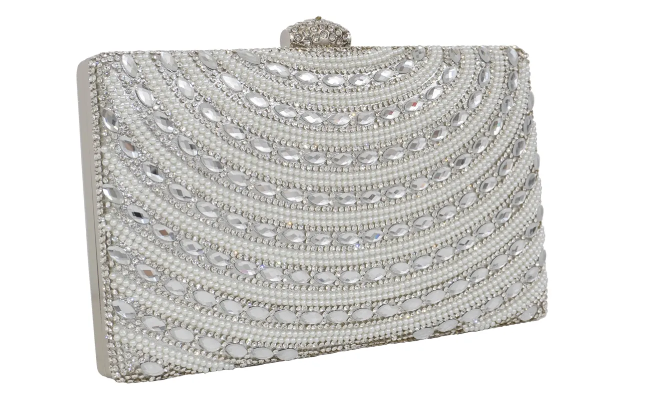 Silver Rhinestone Clutch sold by Charming Charlie