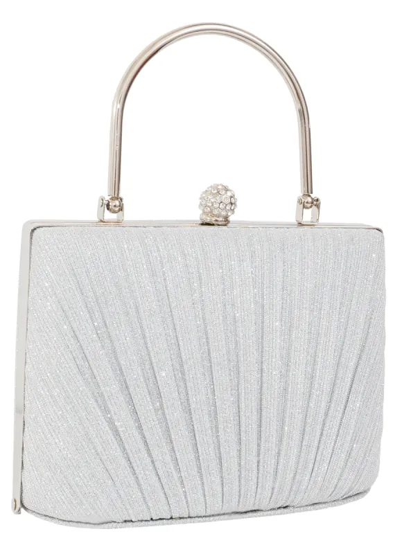 Silver Fan Evening Clutch sold by Charming Charlie
