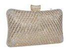 Gold Hard Clutch Evening Bag sold by Charming Charlie