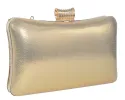 Gold Hard Clutch Evening Bag sold by Charming Charlie