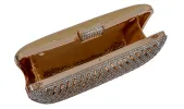 Gold Hard Clutch Evening Bag sold by Charming Charlie