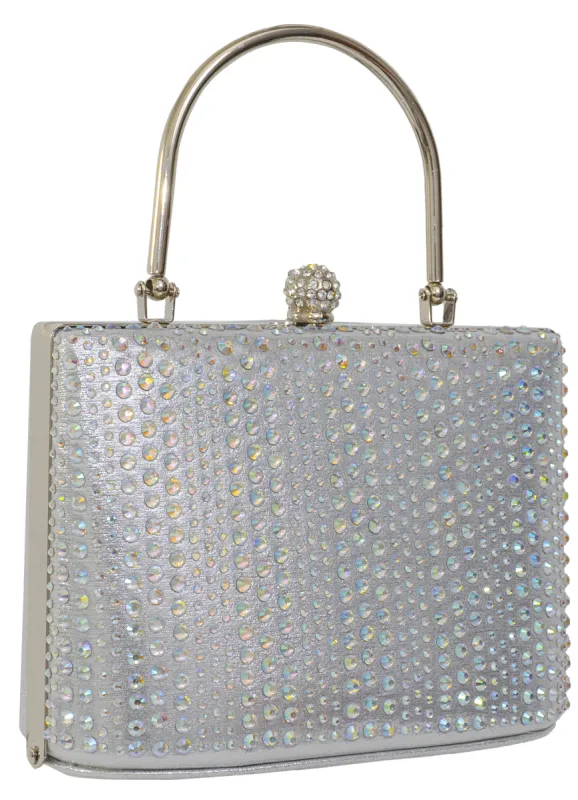 Silver Evening Clutch sold by Charming Charlie