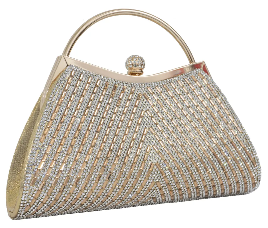 Top Handle Rhinestone Clutch sold by Charming Charlie