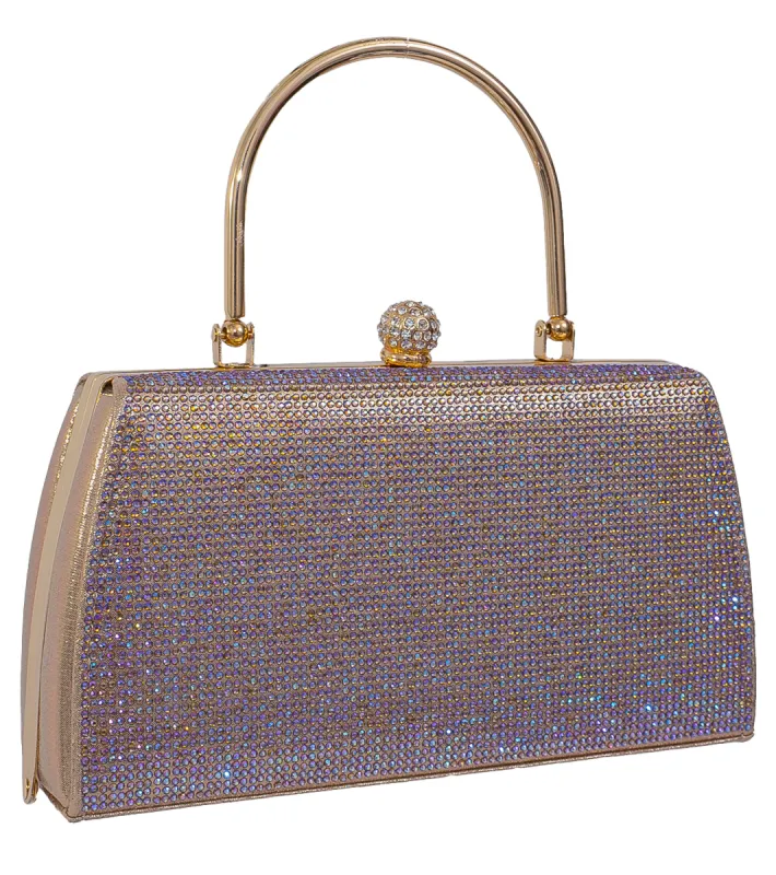 Champagne Hard Clutch Evening Bag sold by Charming Charlie