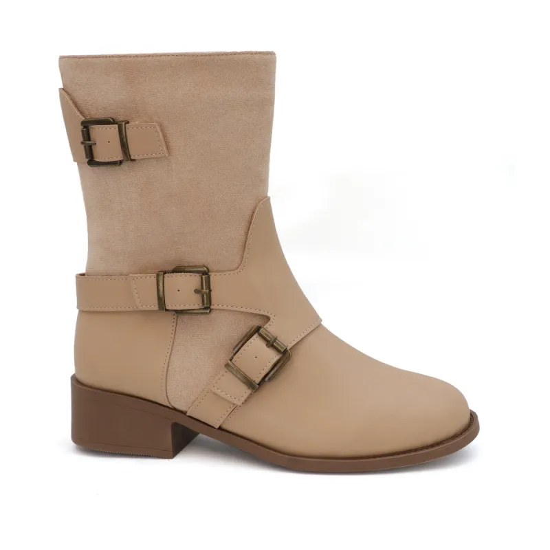 DARCY-10 Women's 3 Buckle Mid Riding Boot sold by Charming Charlie